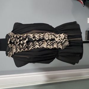 ♥️ 2/$15 Robert Rodriguez Neiman Marcus Black Ruffled Blouse S